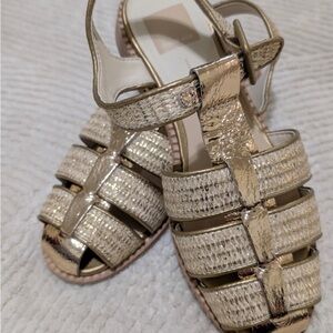 Dolce Vita Gold Braided Metallic Strappy Sandals